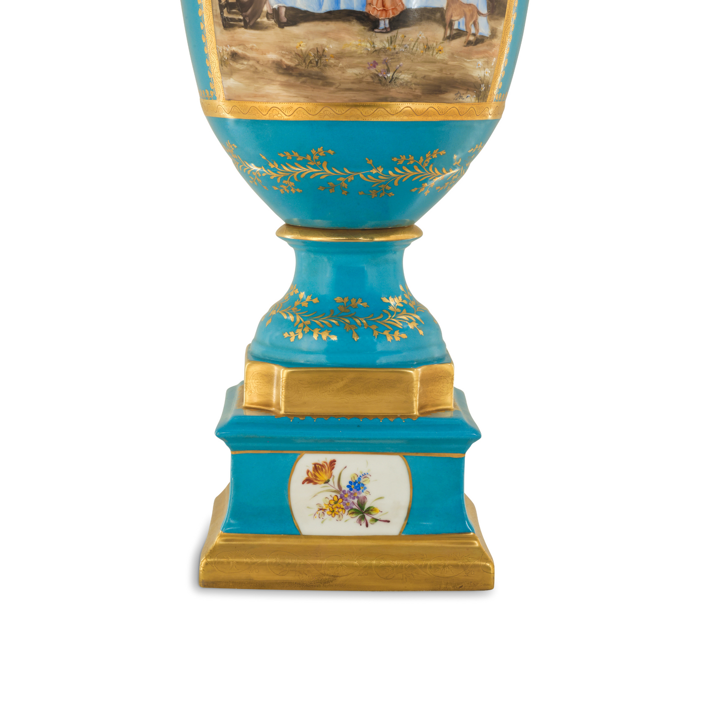 Gorgeous Hand-painted Porcelain And Bronze Vase