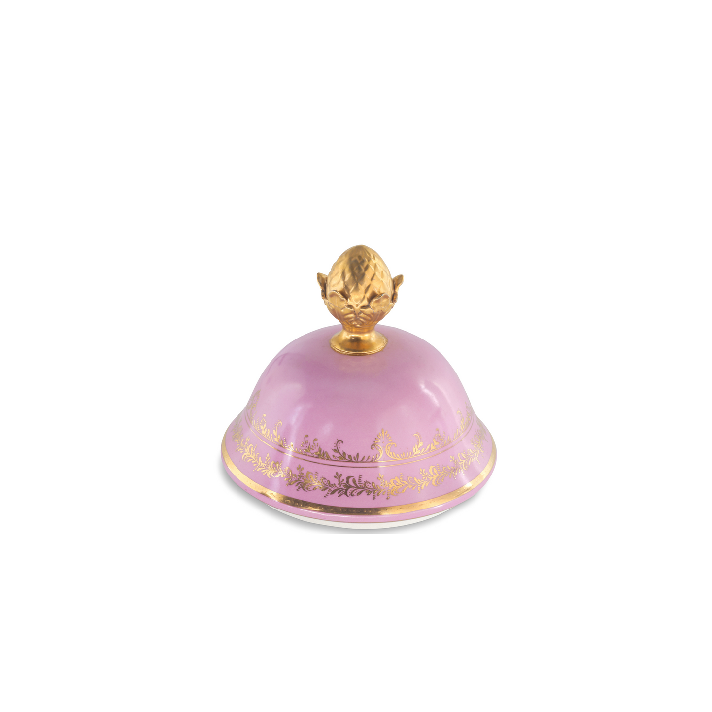 Hand-Painted Pink Baroque Style Floral Motif Vase