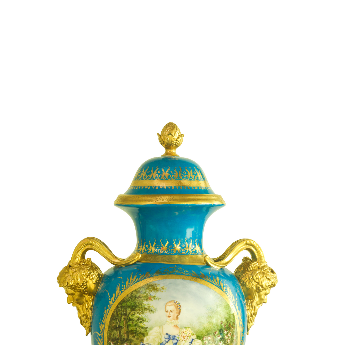 Hand-Painted Rococo Style Porcelain Vase