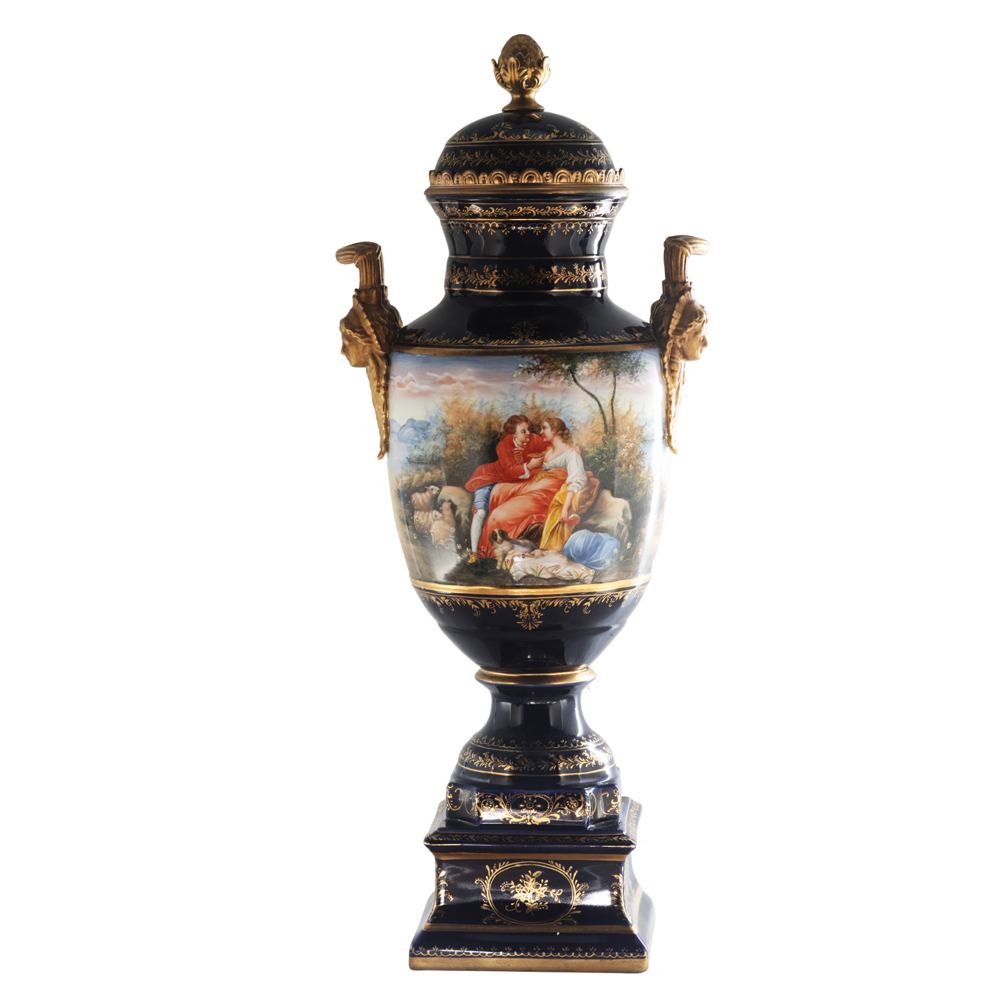 Gorgeous Hand-painted Porcelain And Bronze Vase