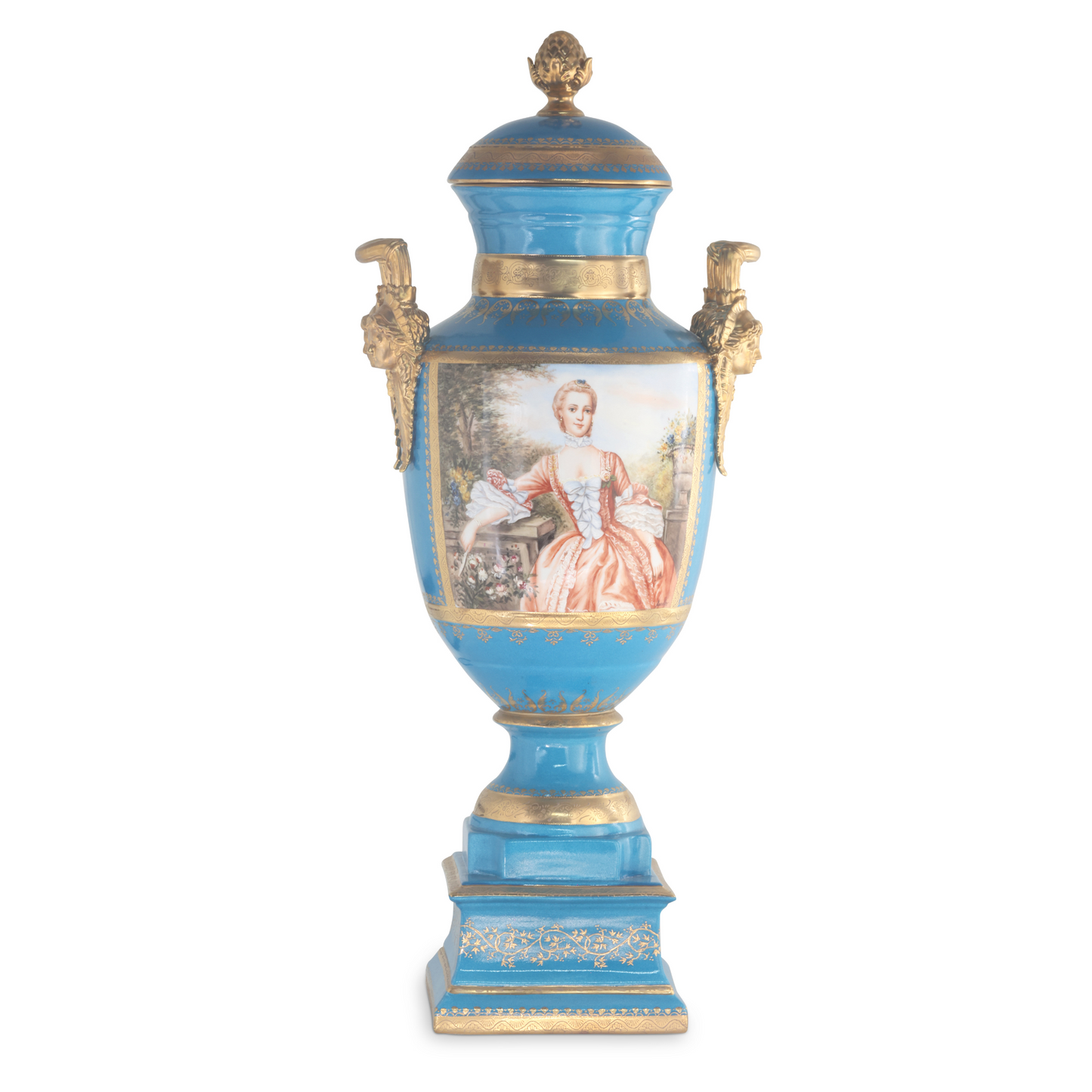 Gorgeous Hand-painted Porcelain And Bronze Vase