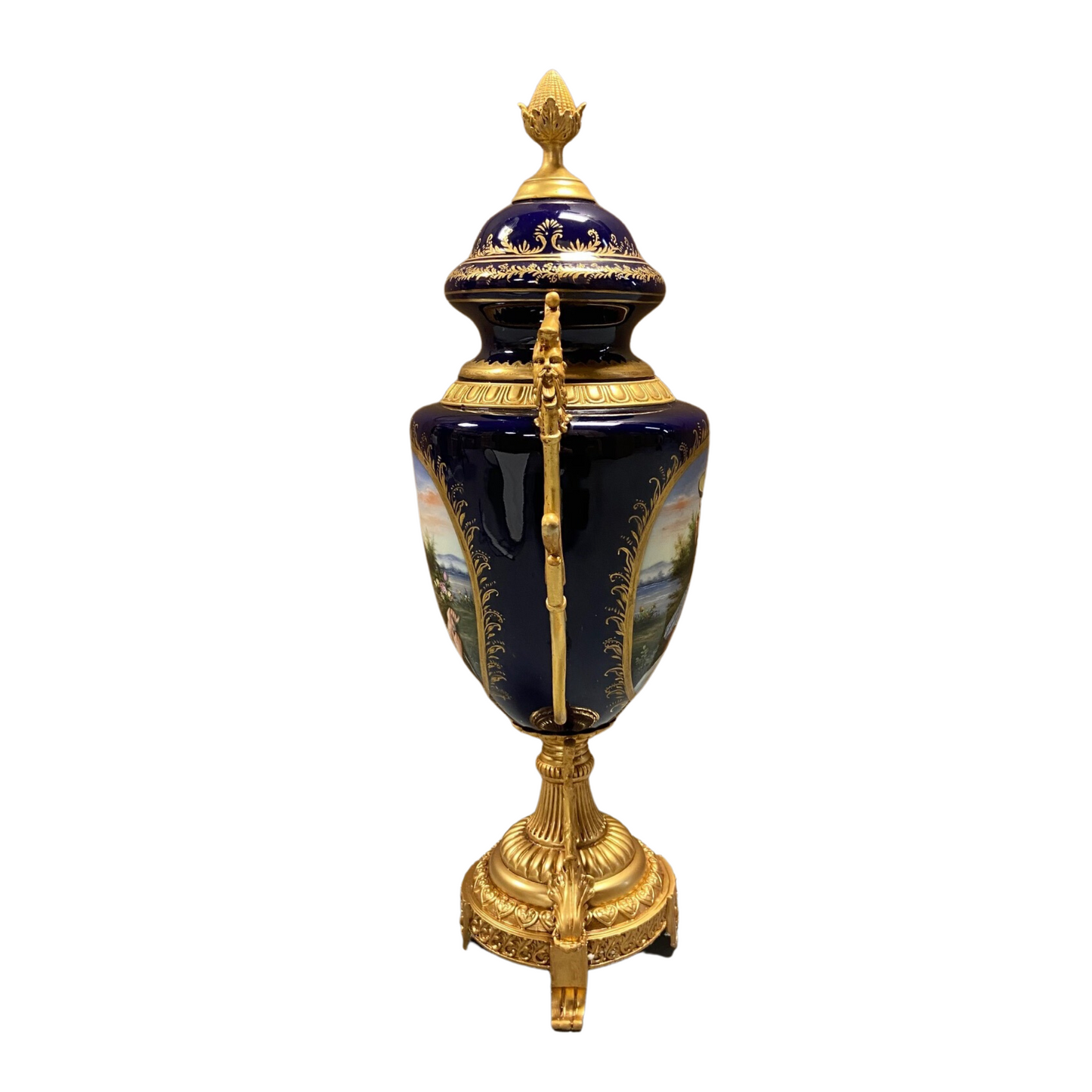 Bronze Handle Rococo Porcelain Vase