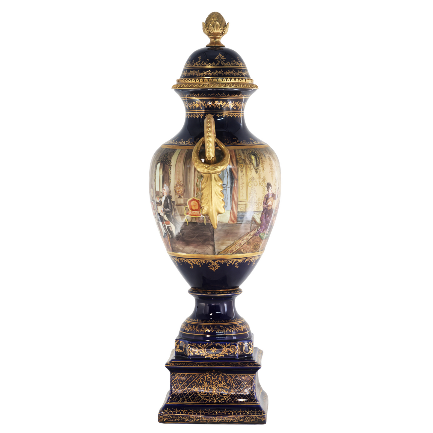 Gorgeous Hand-painted Porcelain And Bronze Vase