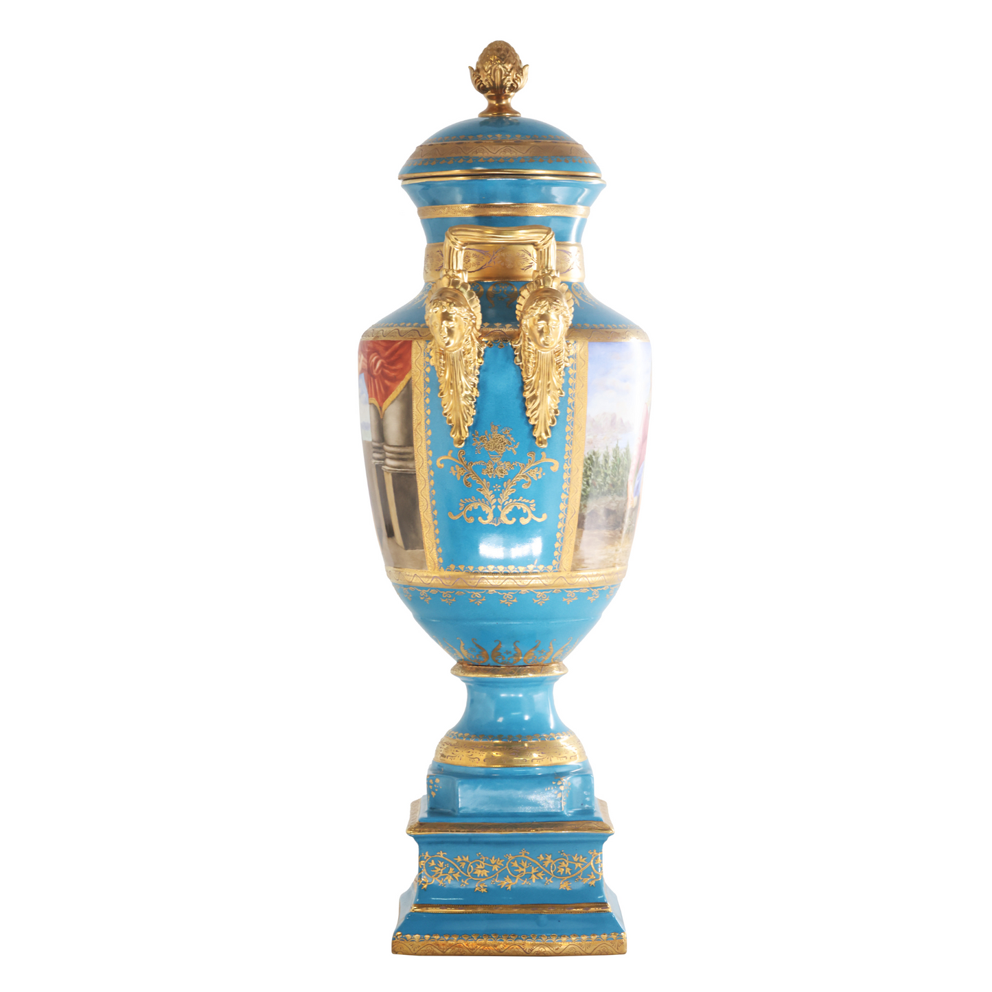 Gorgeous Hand-painted Porcelain And Bronze Vase