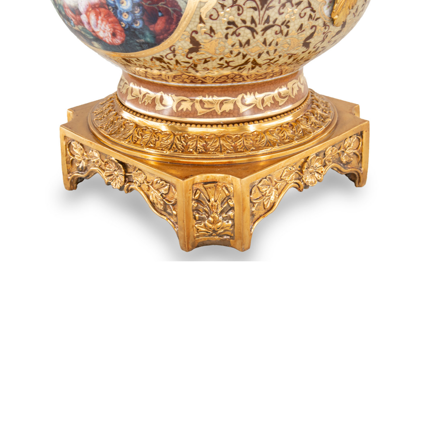 Potpourri Hand-painted Porcelain And Bronze Jar
