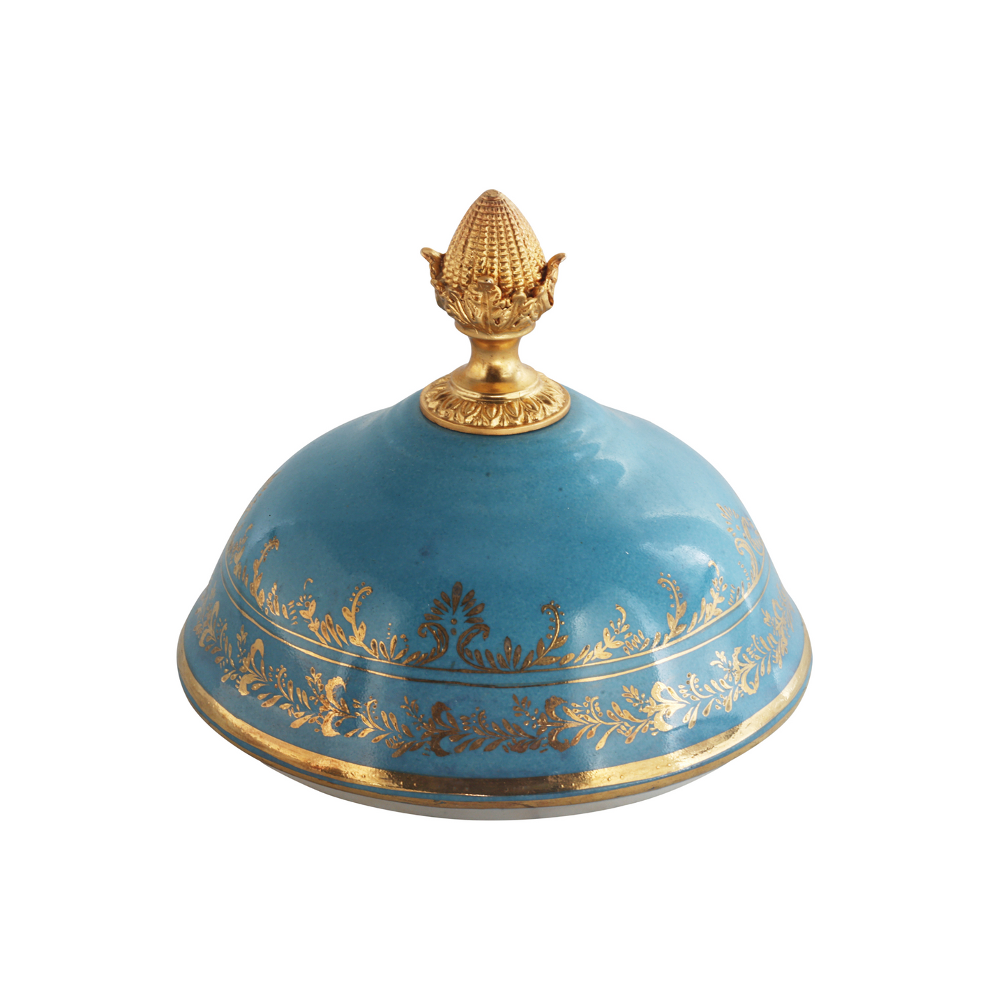 Bronze Handle Floral Porcelain Vase