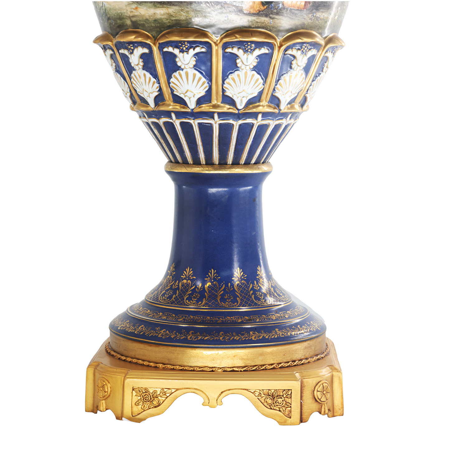 Hand-painted Rococo Style Vase with Hand-painted Motif
