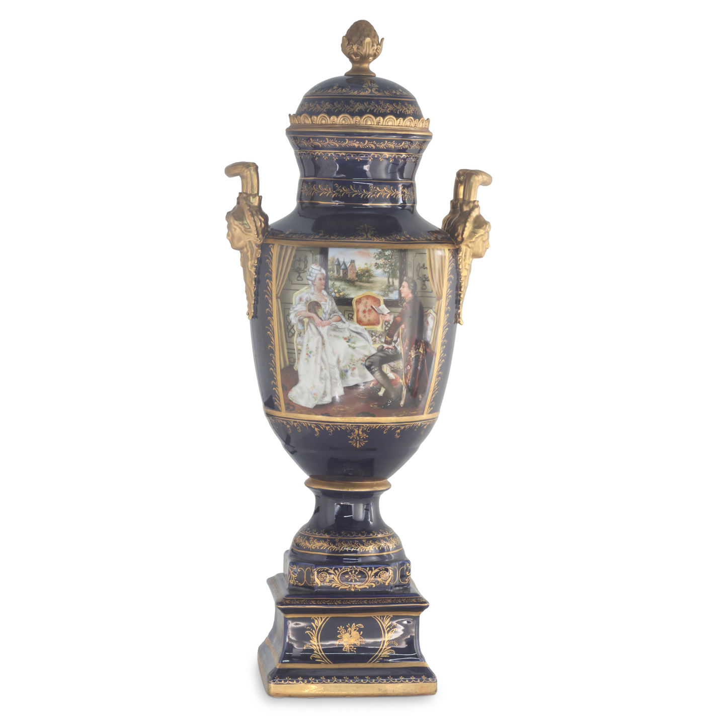 Gorgeous Hand-painted Porcelain And Bronze Vase