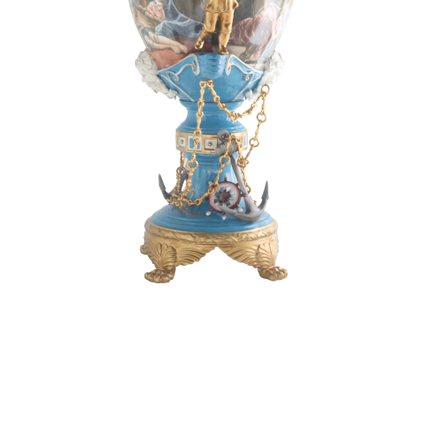 Hand-Painted Nautical Society Vase