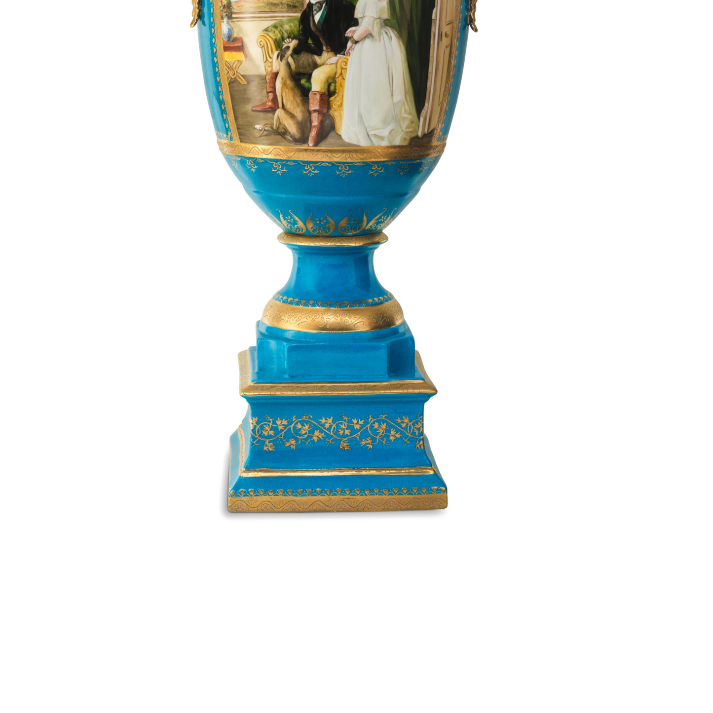 Gorgeous Hand-painted Porcelain And Bronze Vase
