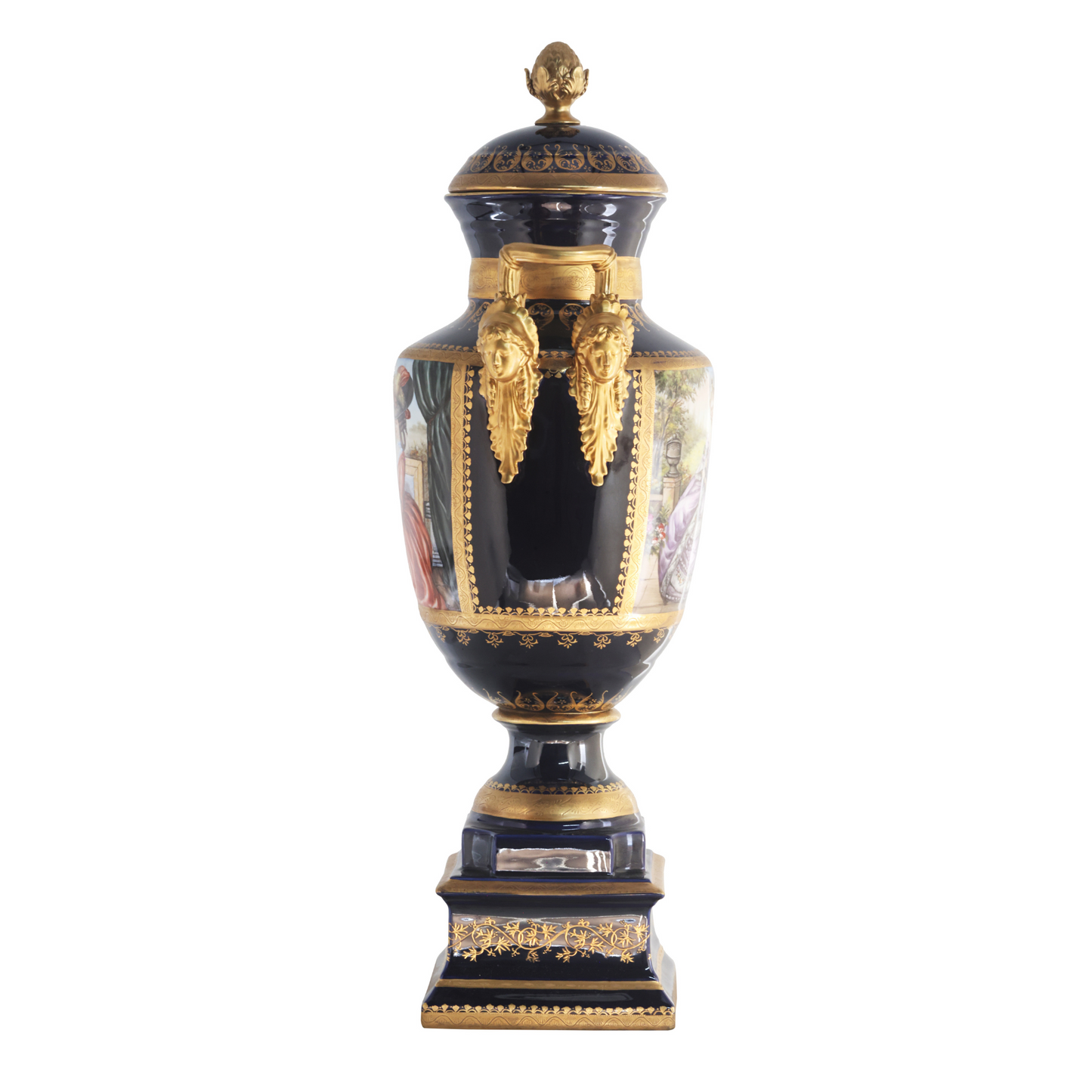 Gorgeous Hand-painted Porcelain And Bronze Vase