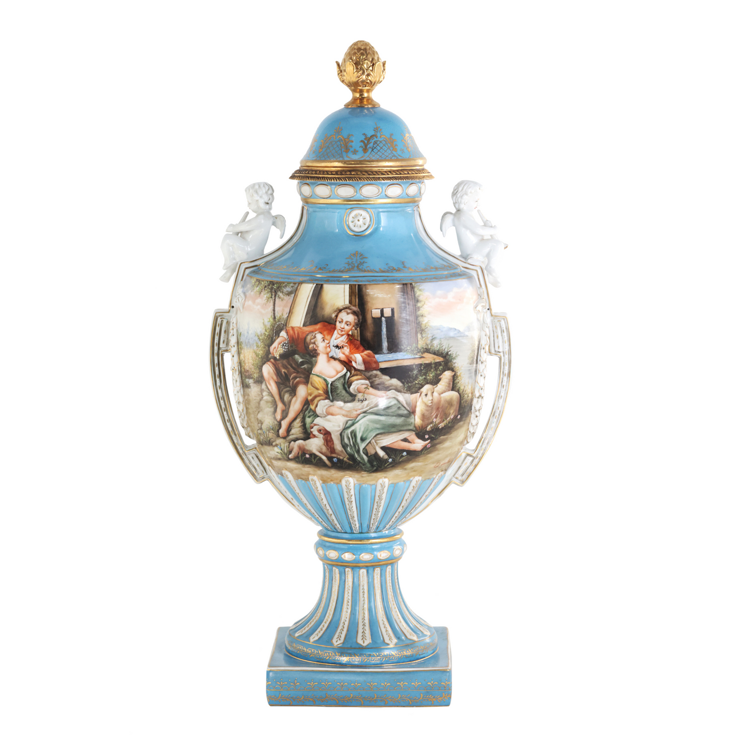 Precioso Jarrón de Porcelana Pintado a Mano