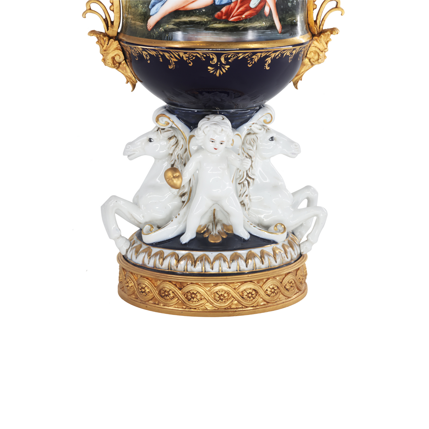 Bronze Handle Louis XV Style Porcelain Vase