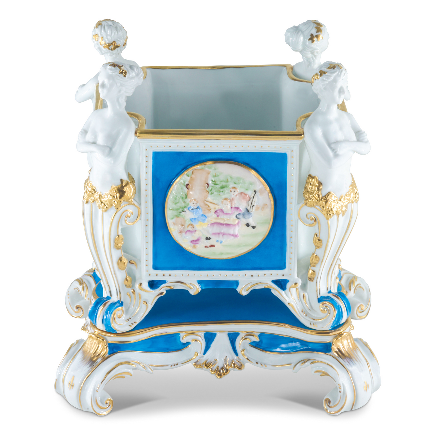 Four Mermaid Square Porcelain Bowl