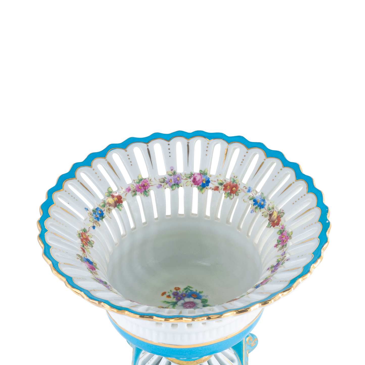 Decorative Fruit Bowl with Flower Motif