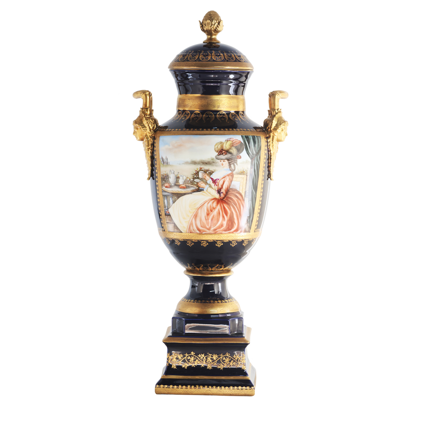 Gorgeous Hand-painted Porcelain And Bronze Vase