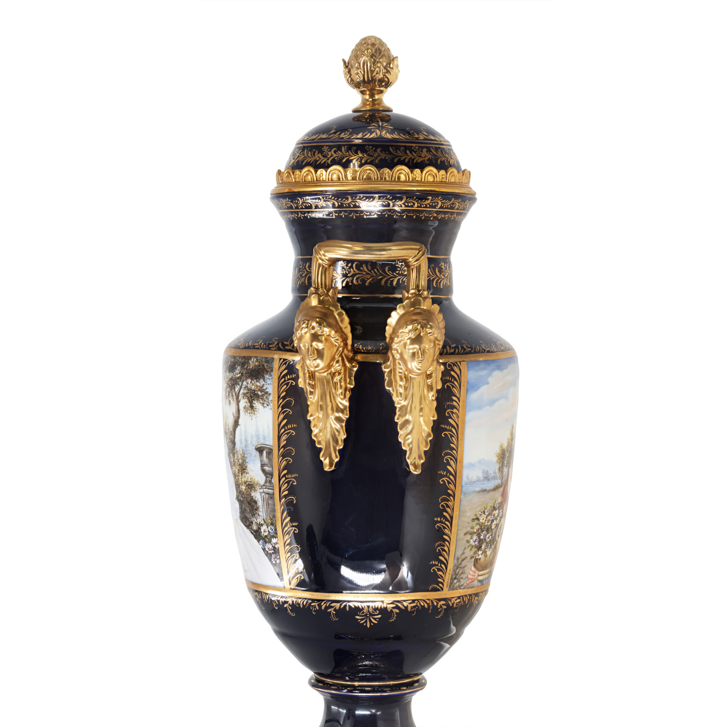 Gorgeous Hand-painted Porcelain And Bronze Vase