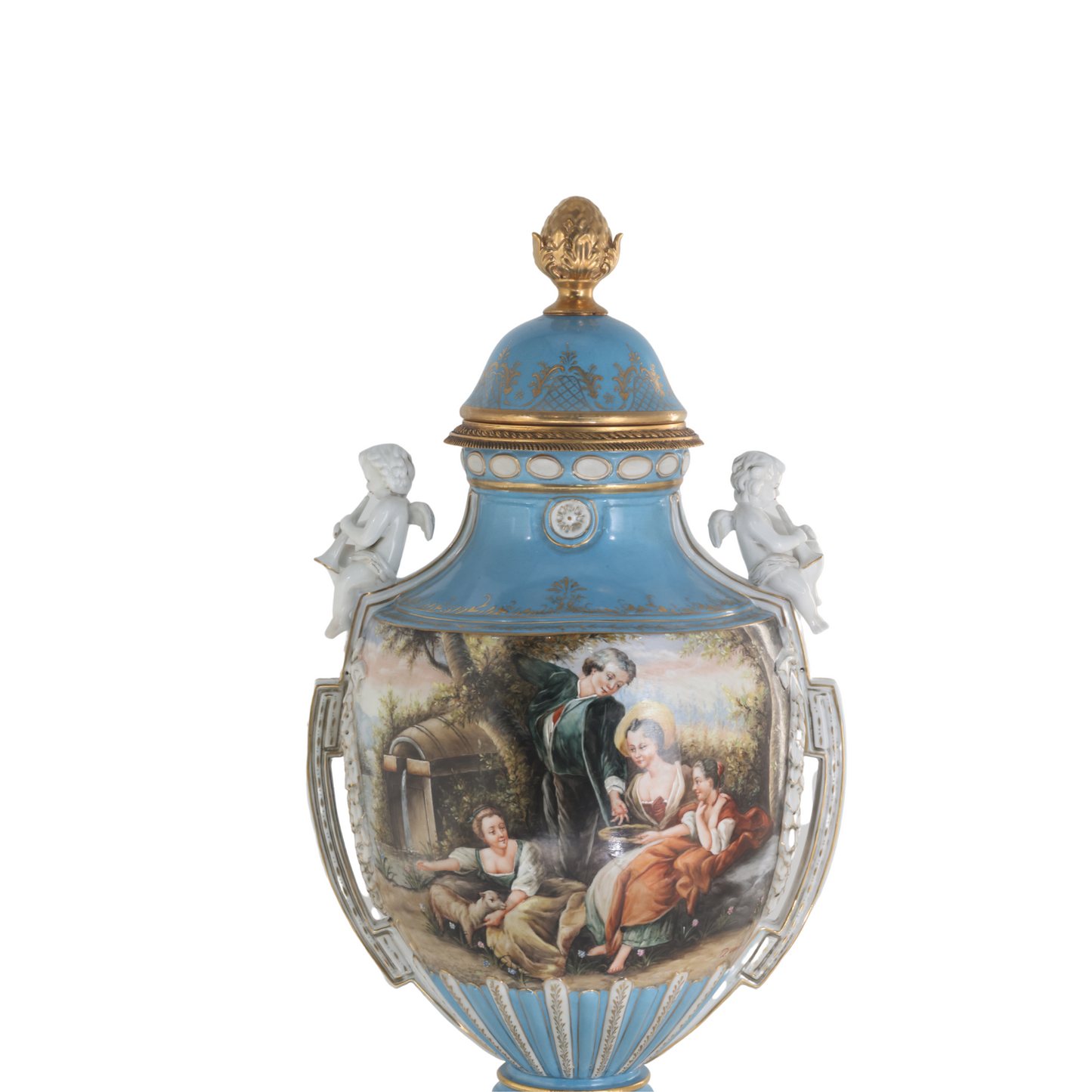 Precioso Jarrón de Porcelana Pintado a Mano