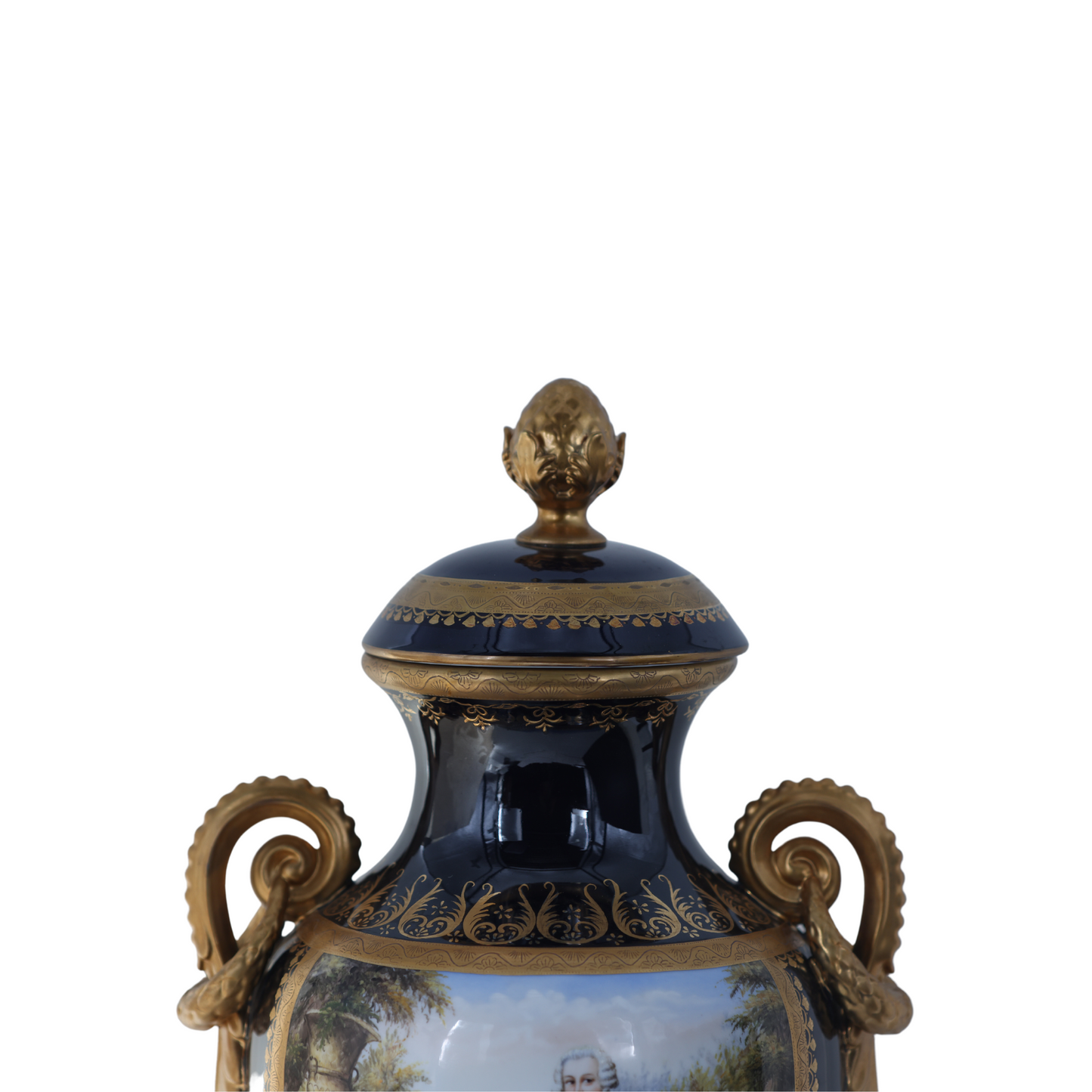 Gorgeous Hand-painted Porcelain And Bronze Vase