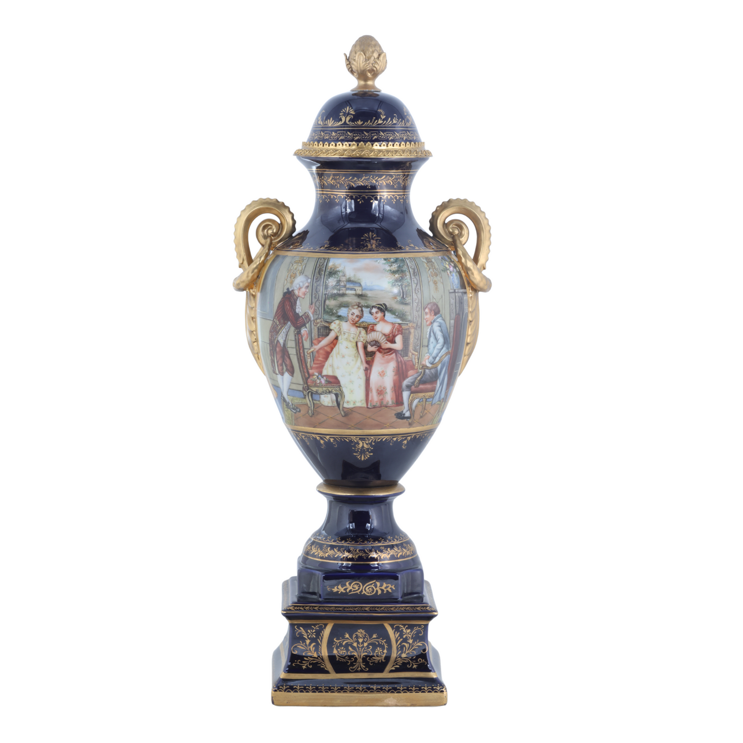 Gorgeous Hand-painted Porcelain And Bronze Vase