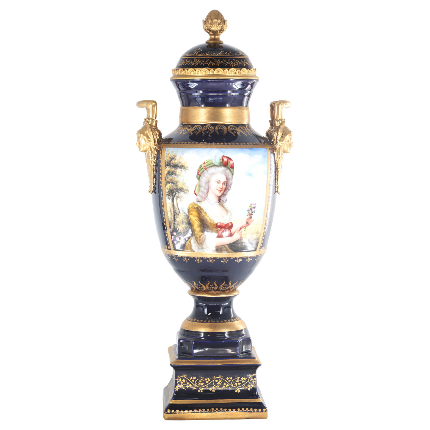 Gorgeous Hand-painted Porcelain And Bronze Vase