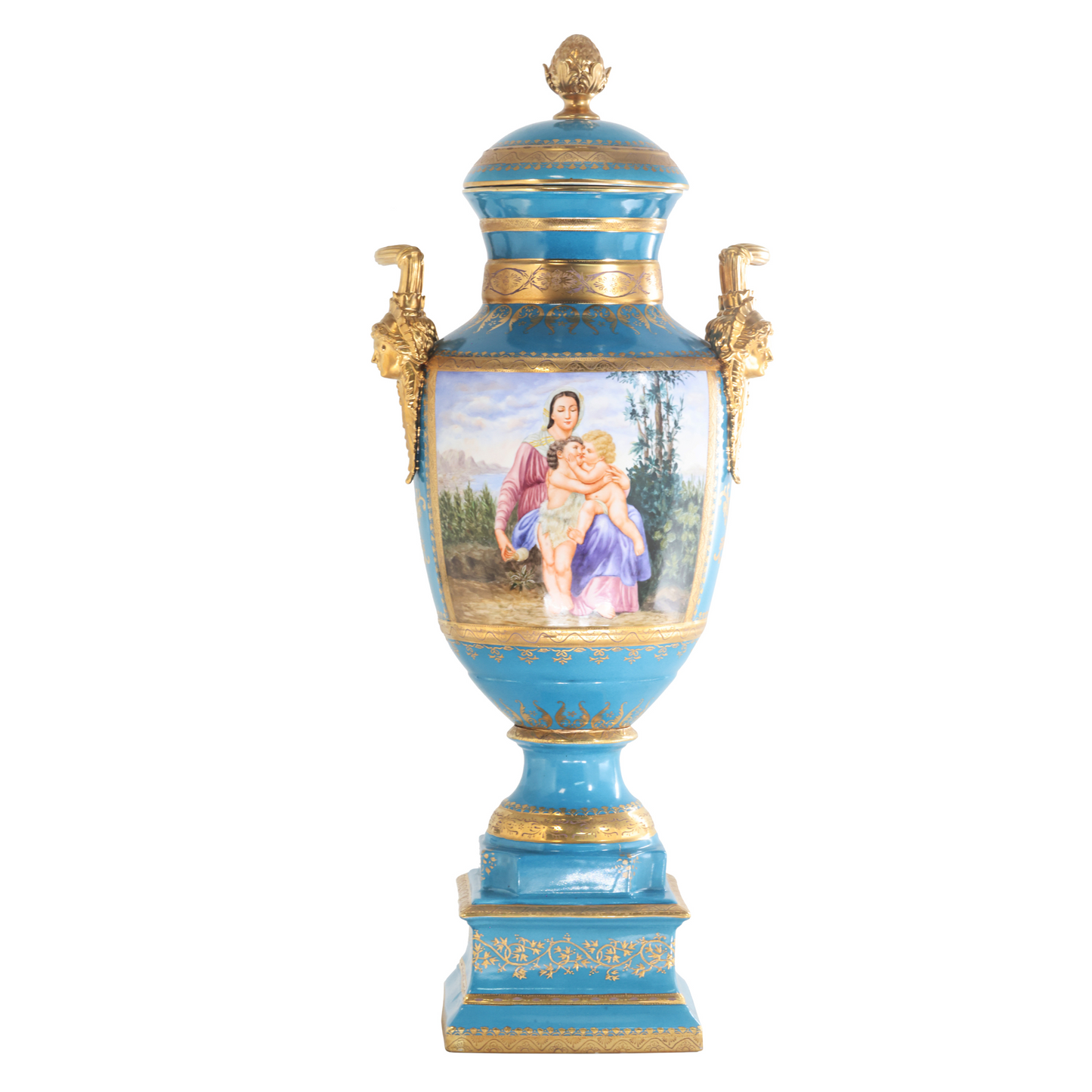 Gorgeous Hand-painted Porcelain And Bronze Vase