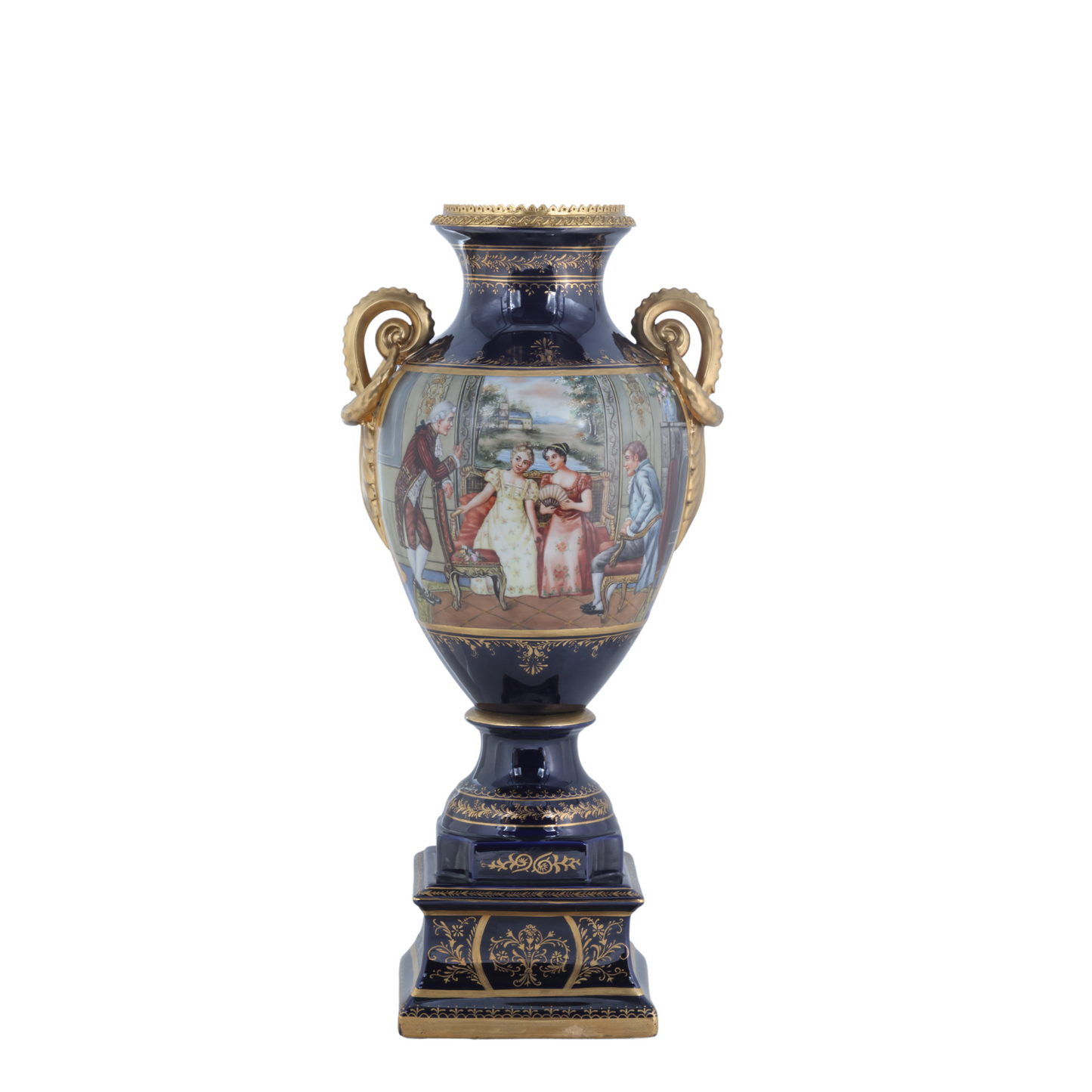 Gorgeous Hand-painted Porcelain And Bronze Vase