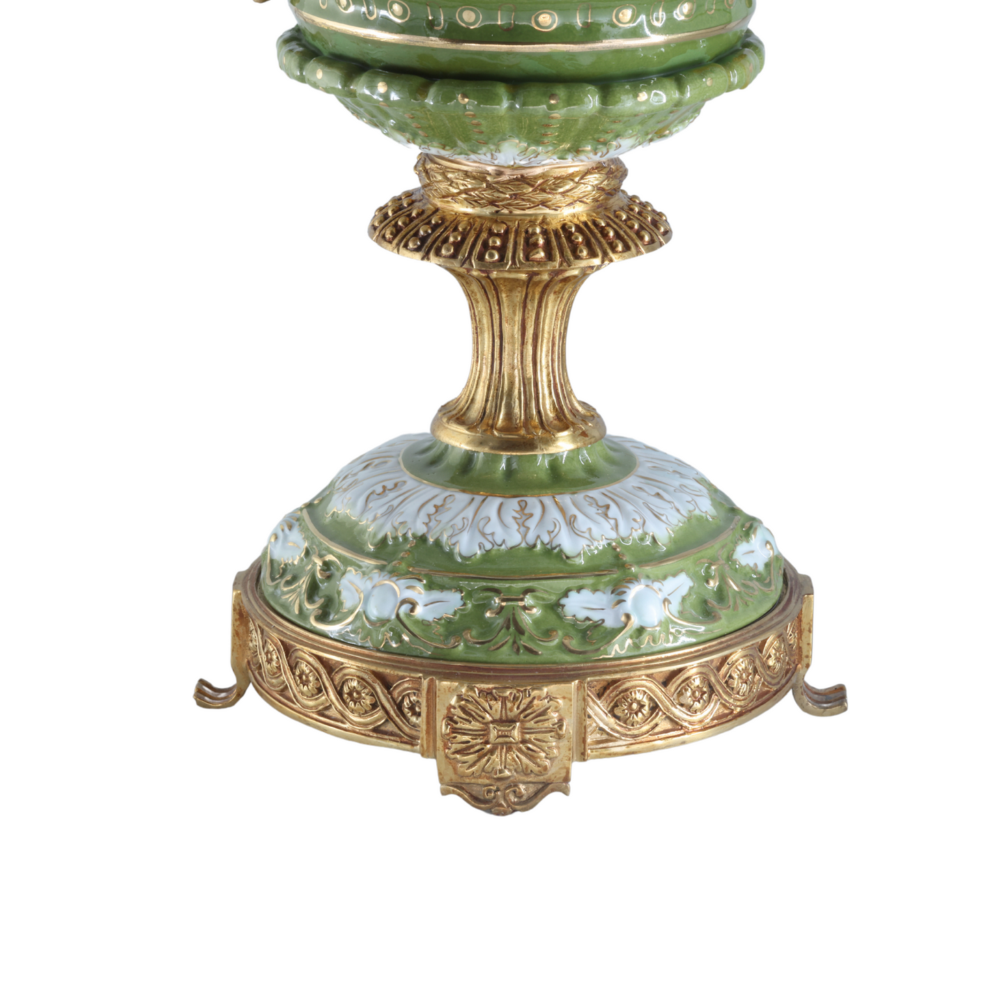 Bronze Handle Rococo Porcelain Vase