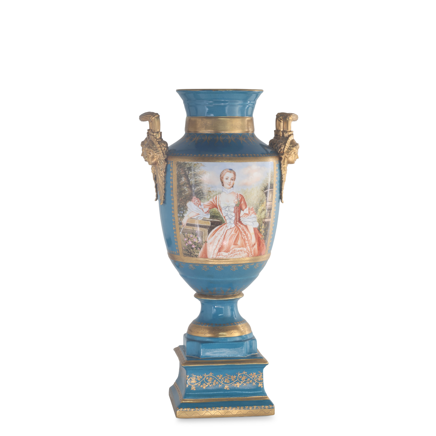 Gorgeous Hand-painted Porcelain And Bronze Vase