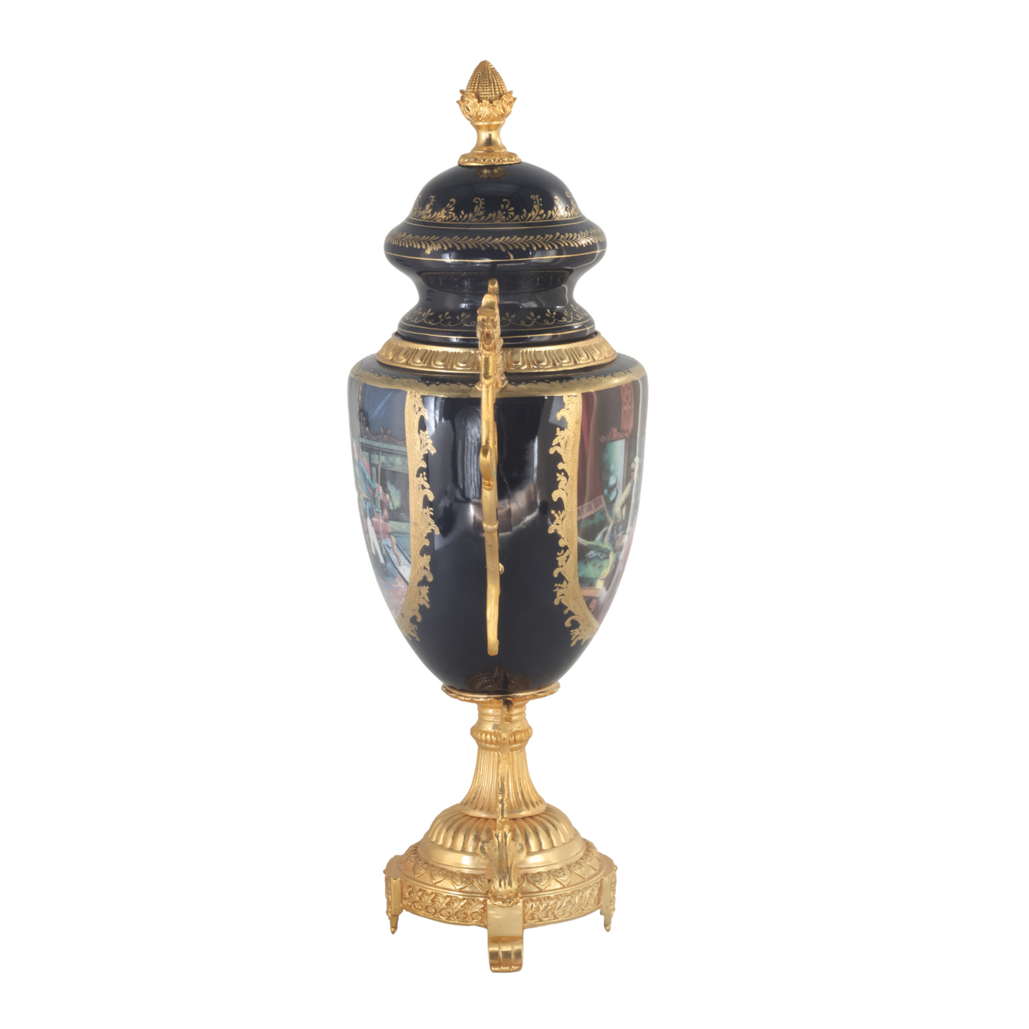 Bronze Handle Rococo Porcelain Vase