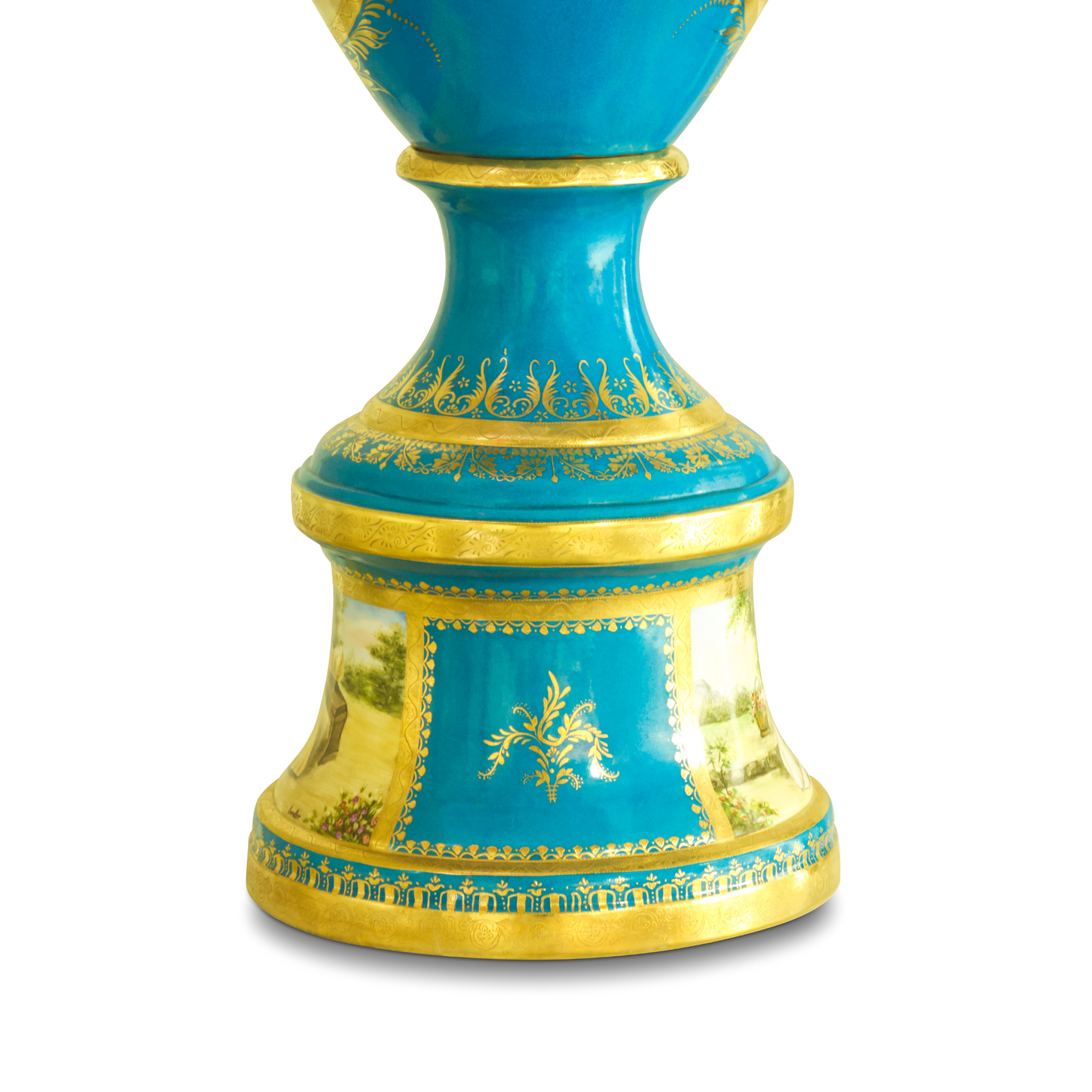 Hand-Painted Rococo Style Porcelain Vase