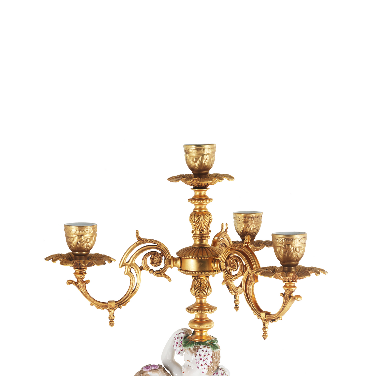 Cherub Grapes Hand-painted Candle Holder