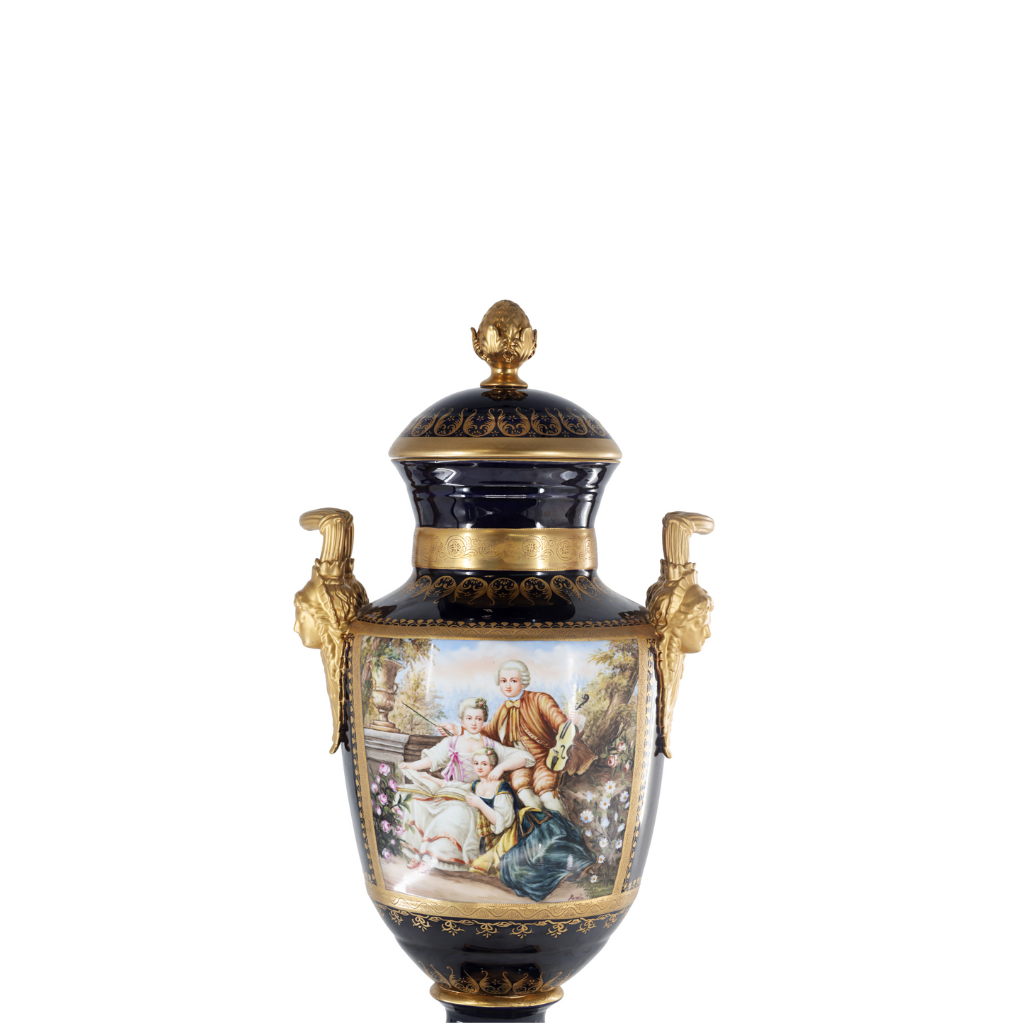 Gorgeous Hand-painted Porcelain And Bronze Vase