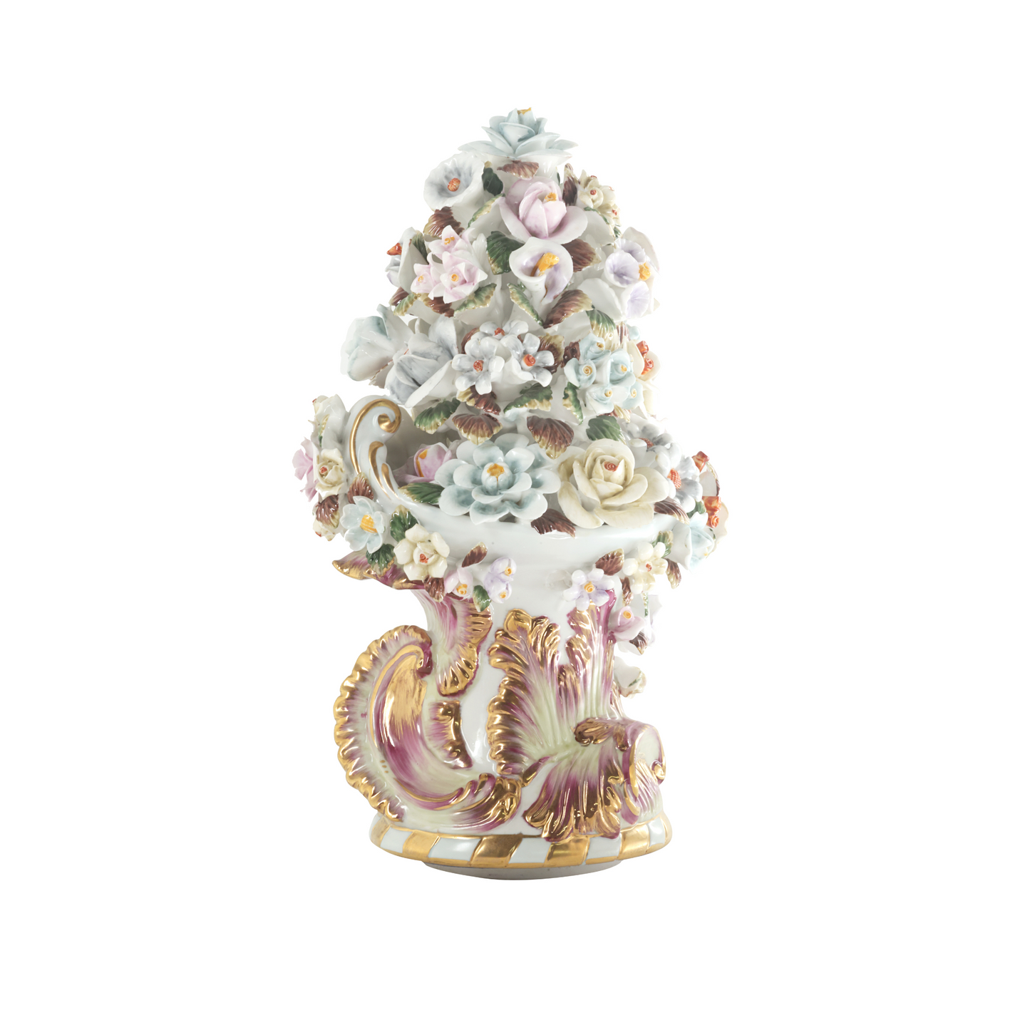 Three Dimensional Porcelain Flower Urn