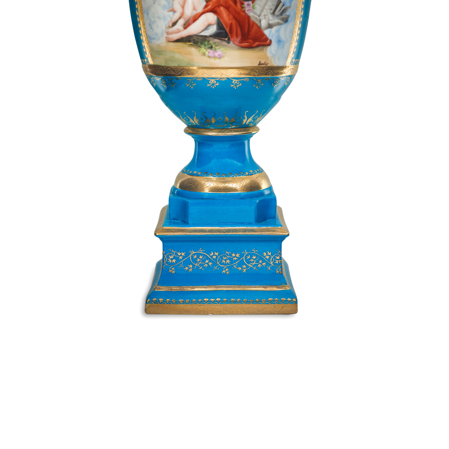 Urna de Porcelana con Motivo Floral