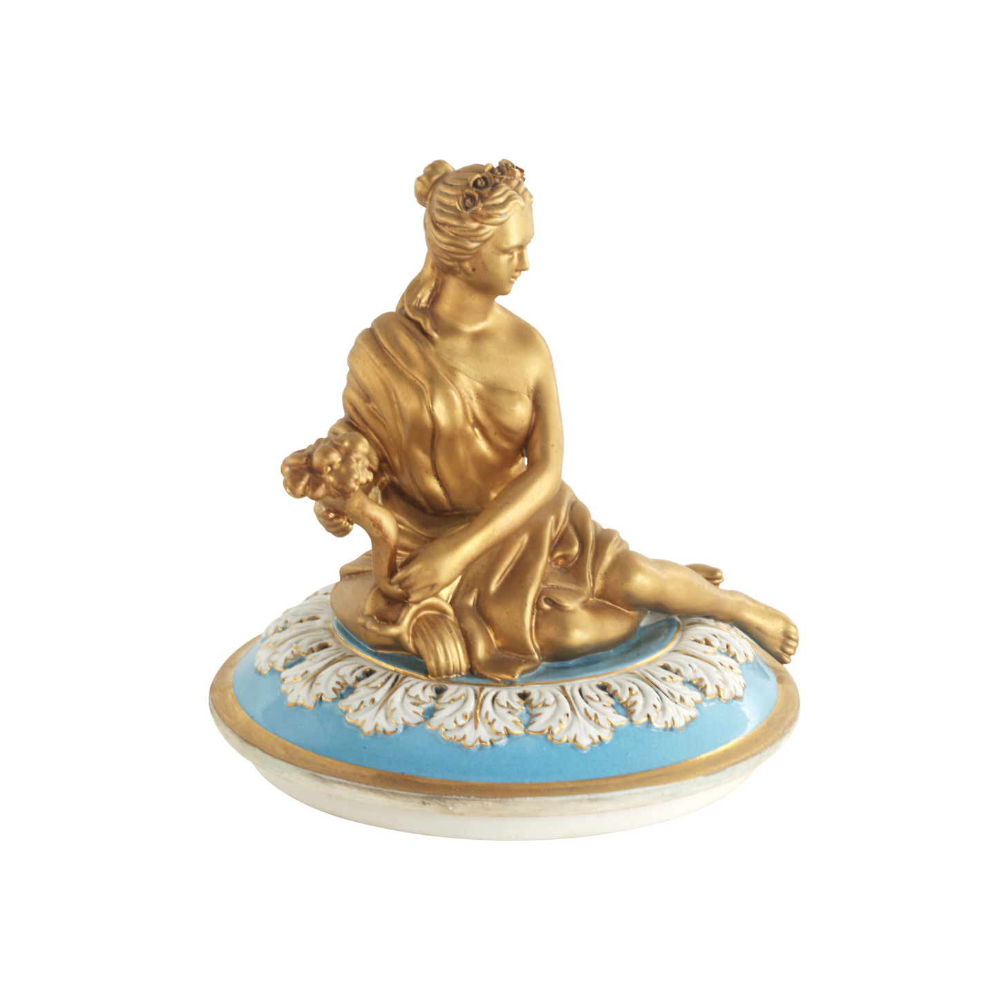 Hand-Painted Cherub Handle Society Vase