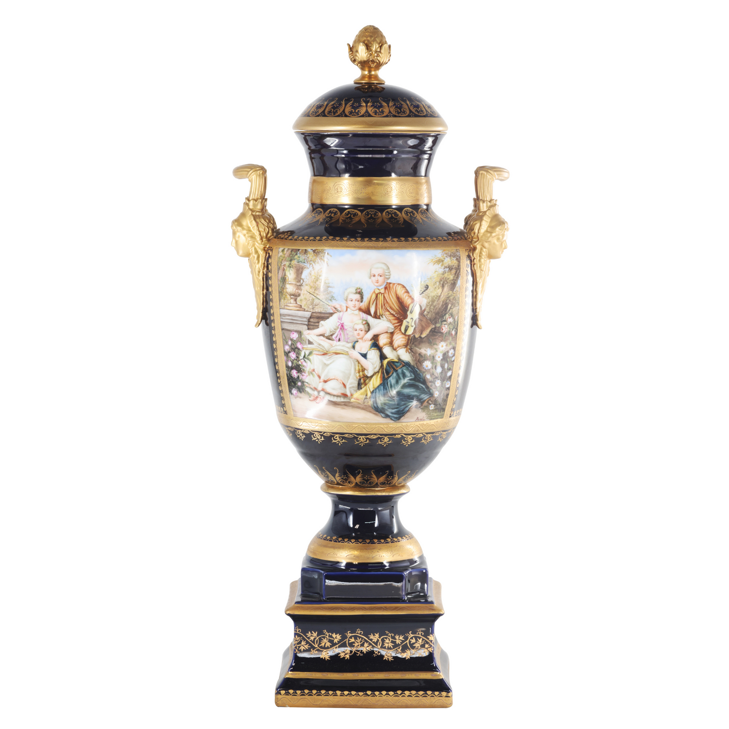 Gorgeous Hand-painted Porcelain And Bronze Vase