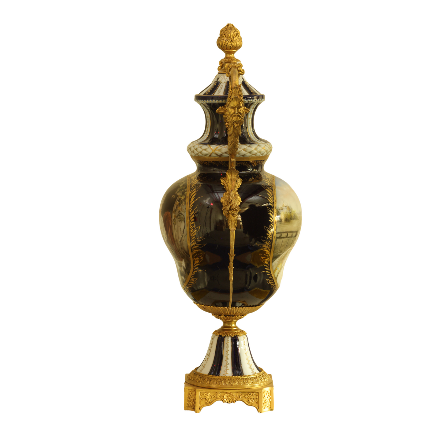 Hand-Painted Ornate Handle Society Vase