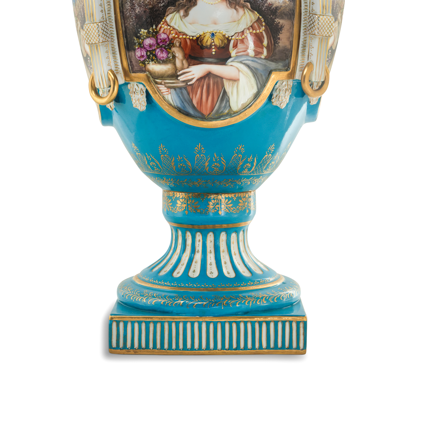 Hand Painted Rococo Style Porcelain Vase