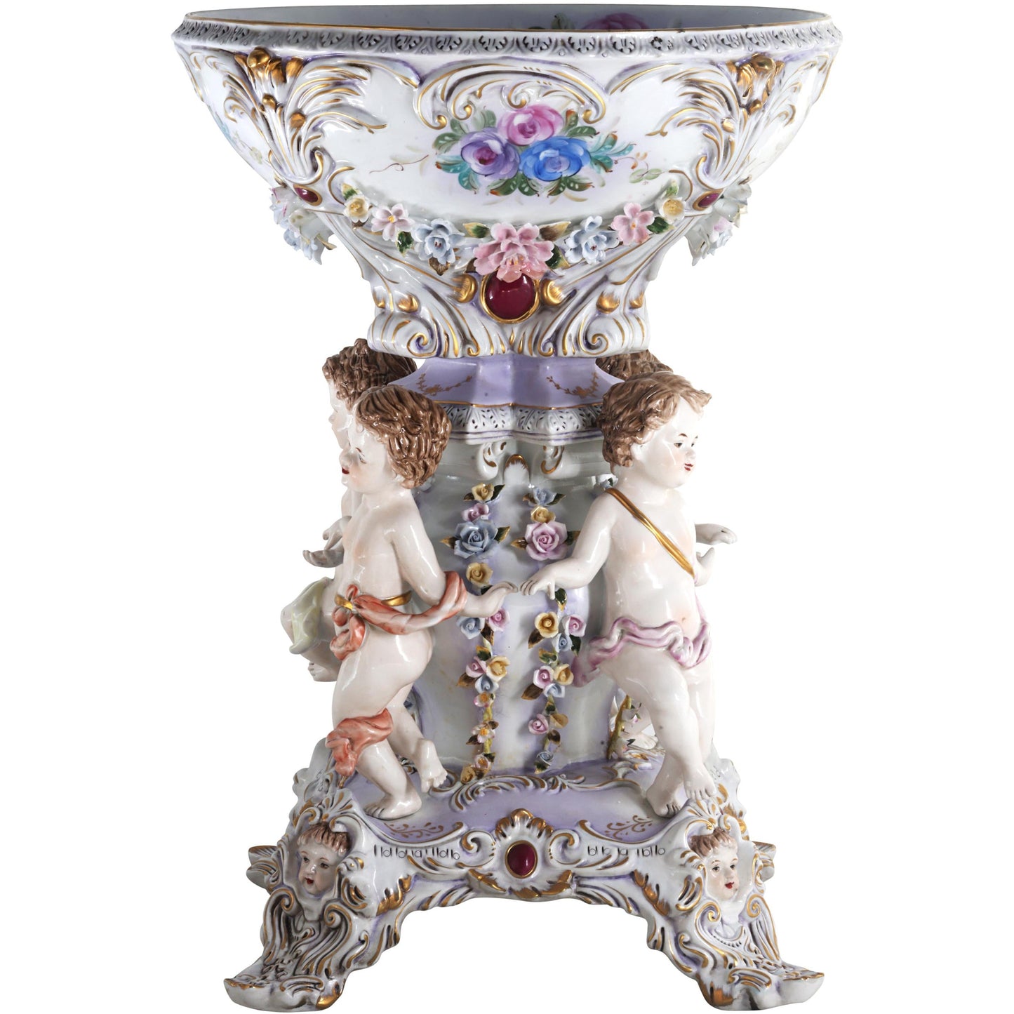 Purple Porcelain Cherub Bowl