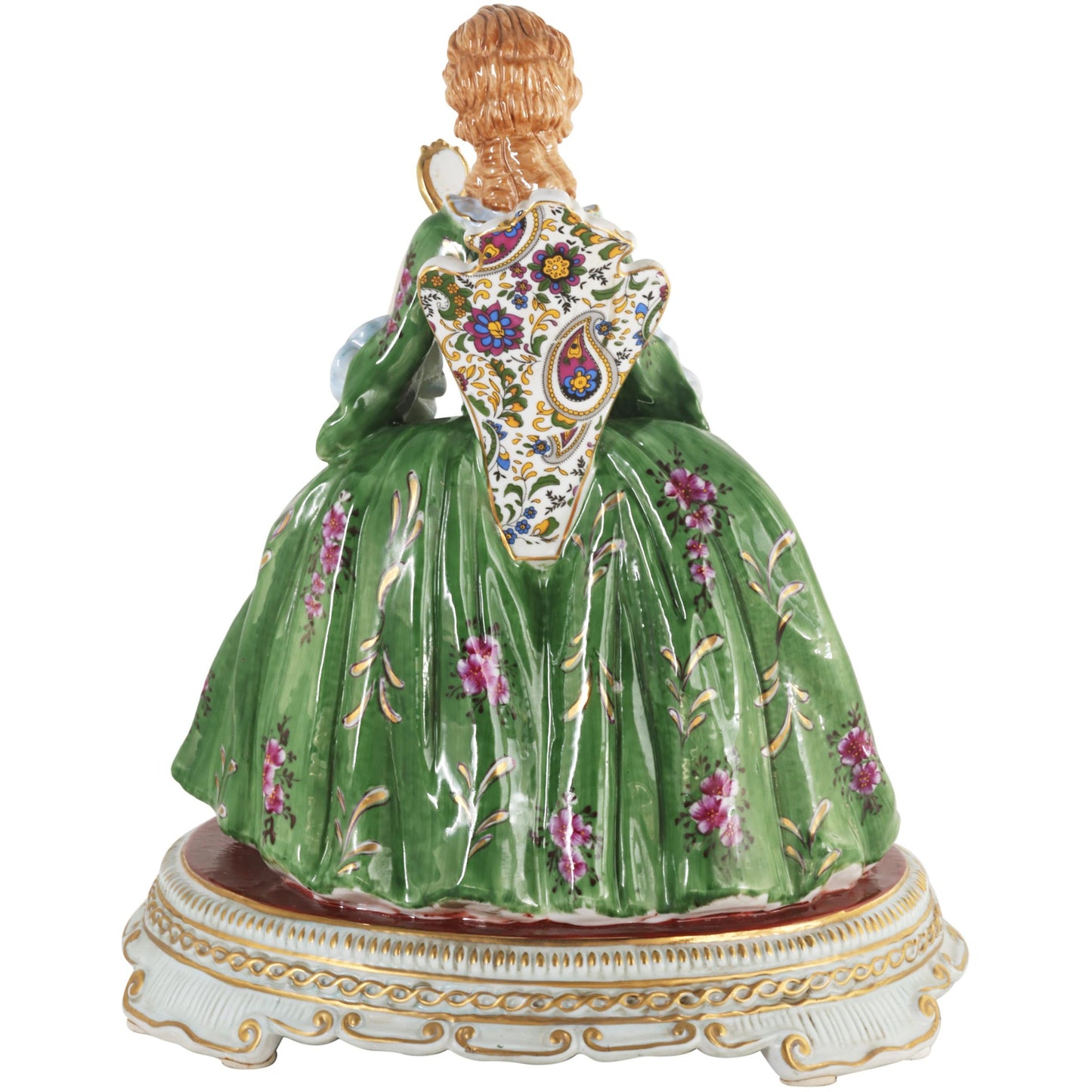 Vintage Hand-painted Rococo Style Society Lady Figurine
