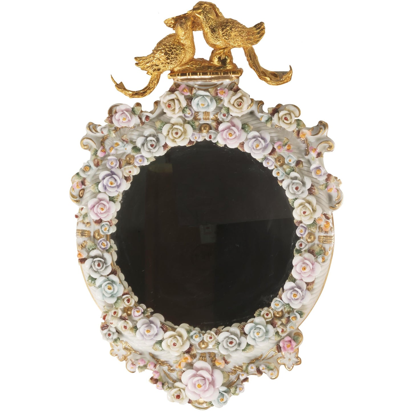Bronze and Porcelain Mirror