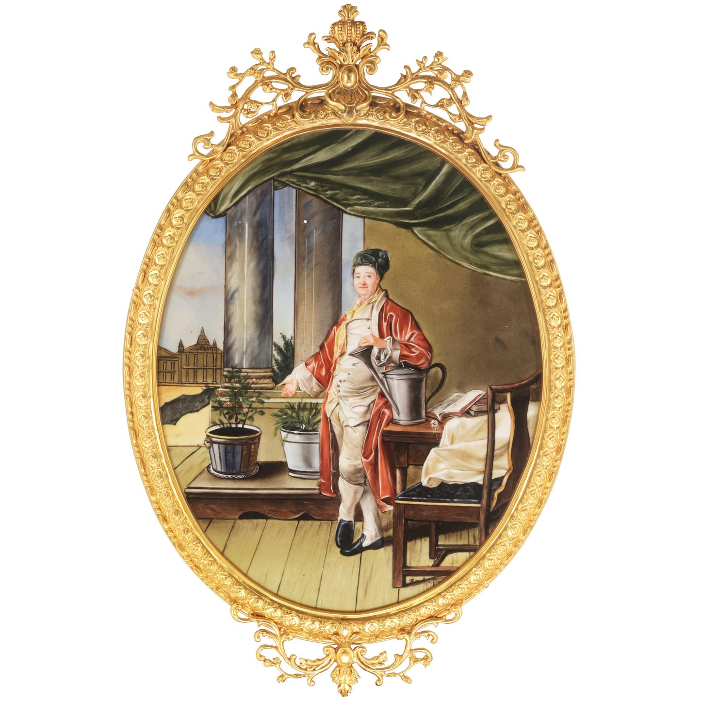 Cuadro Porcelanato El Botánico Marco Bronce
