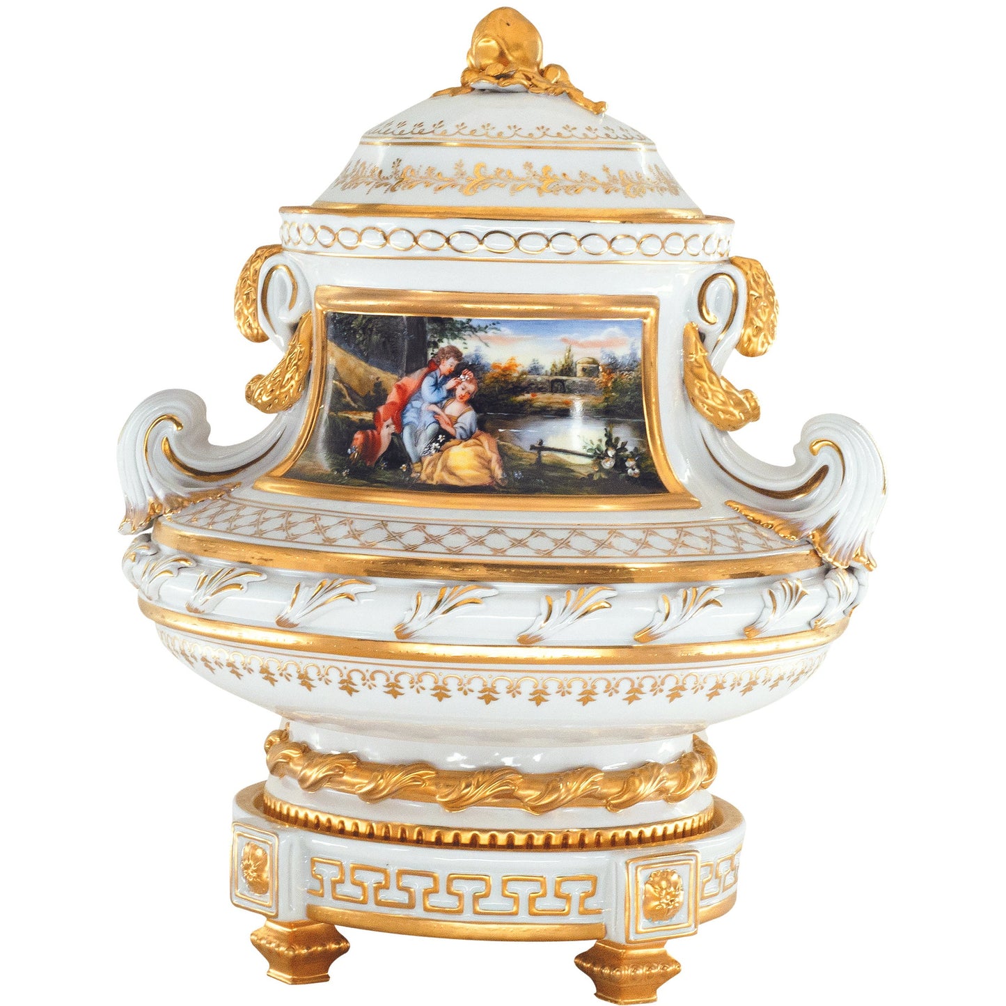 Hermosa Jarra de Porcelana Pintada a Mano