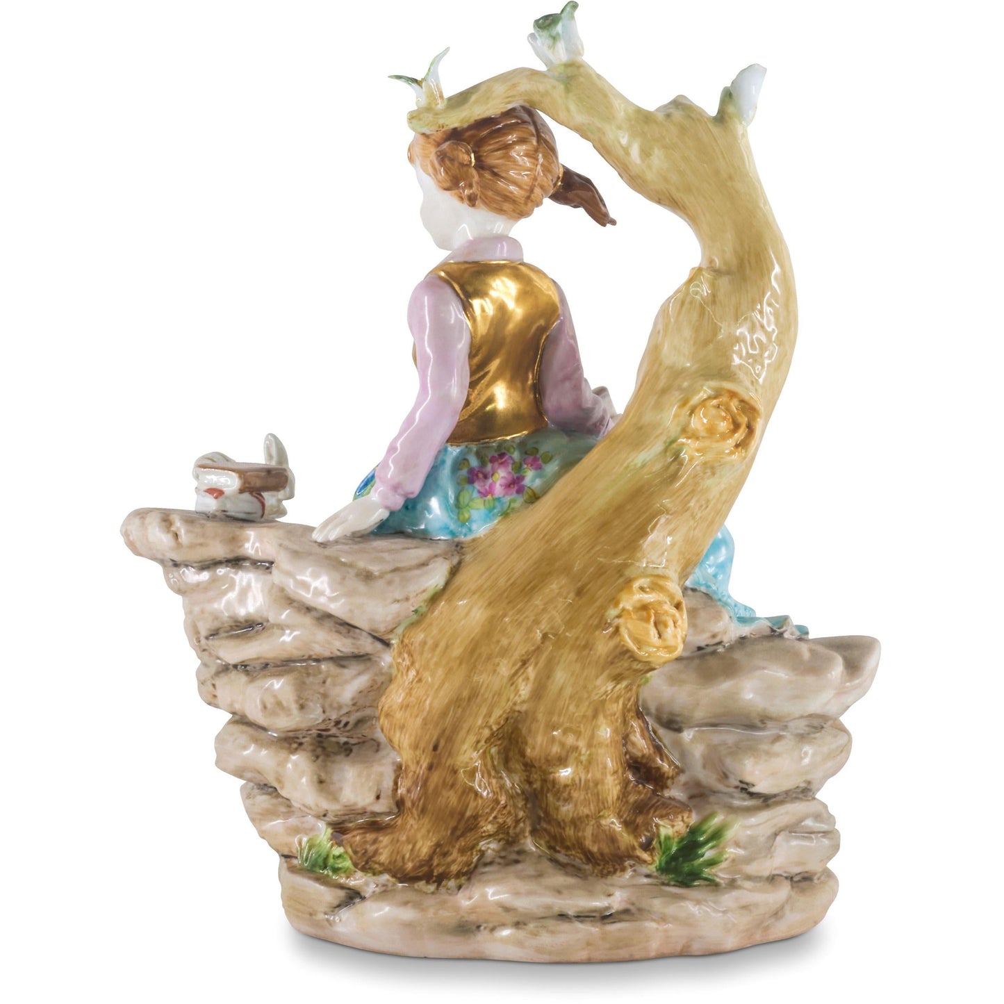 Hand-painted Girl Reading Figurine