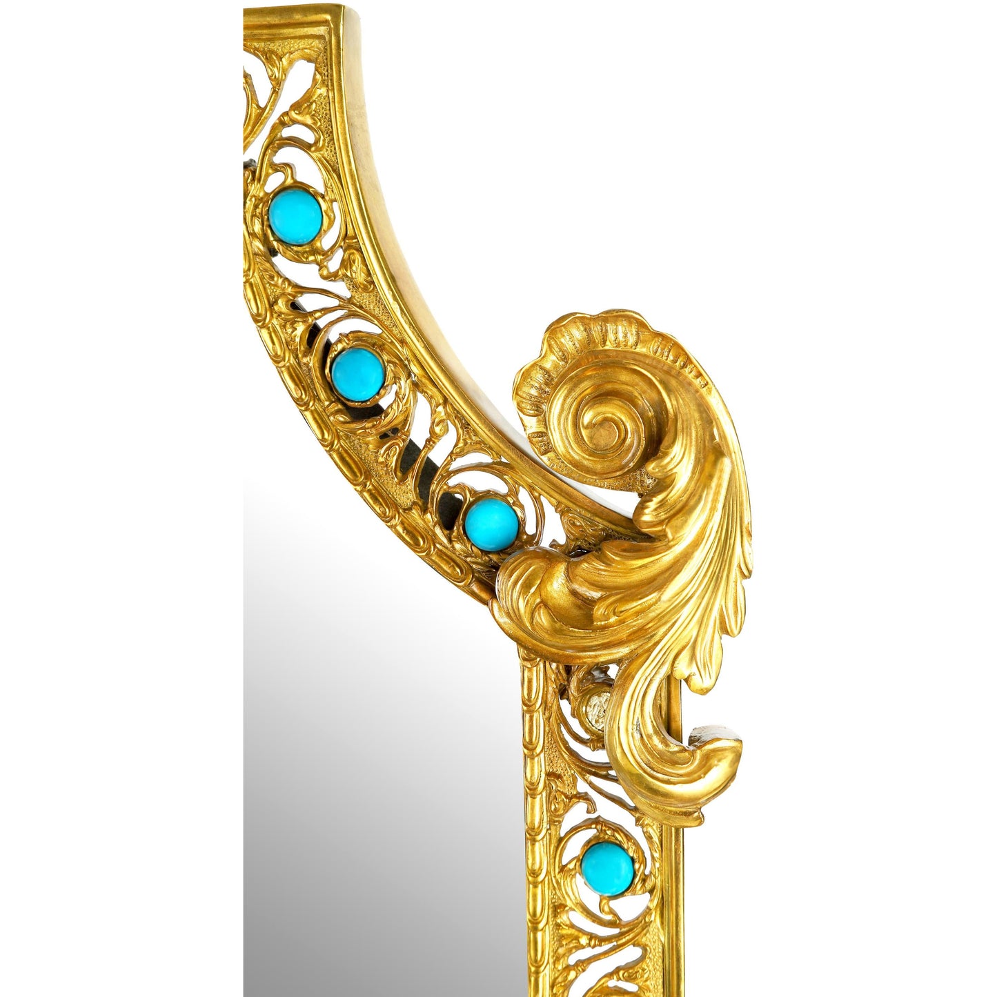 DECOELEVEN ™ Louis XV Style Mirror With Bronze & Porcelain