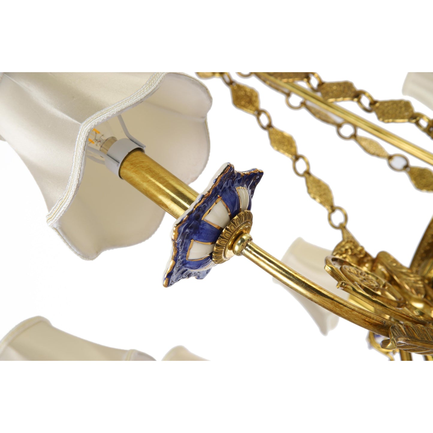 Louis XVI Style Porcelain Bowl Chandelier