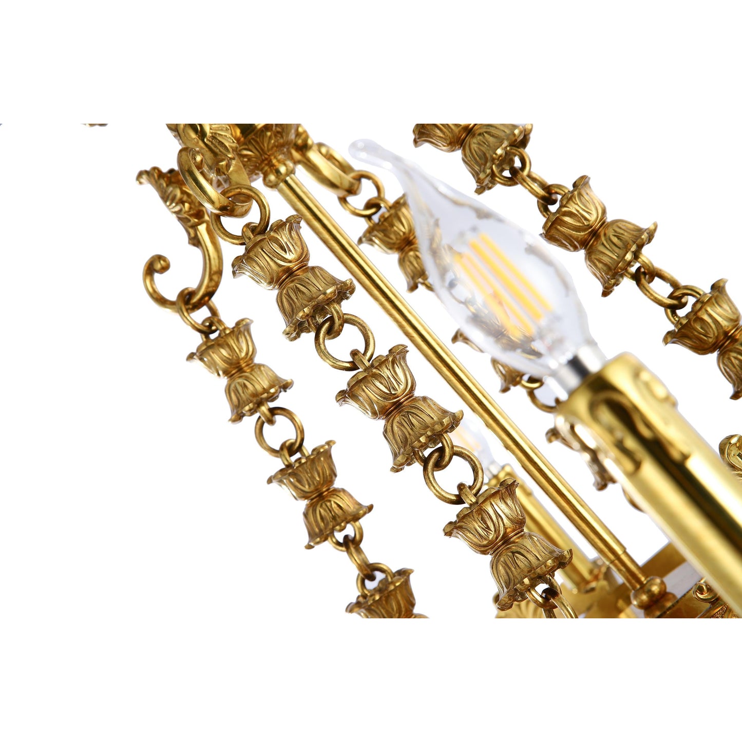 Floral Brass Chandelier