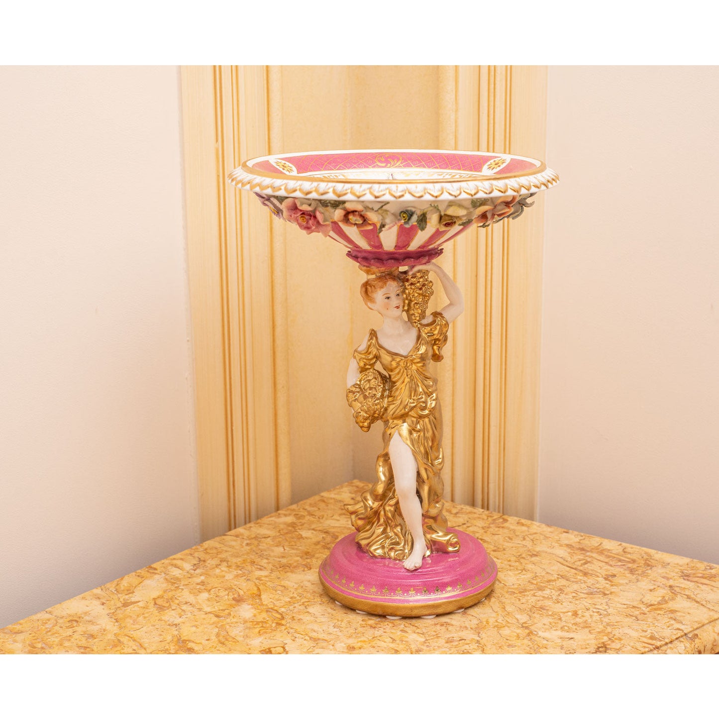 Porcelain Figurine Serving Bowl