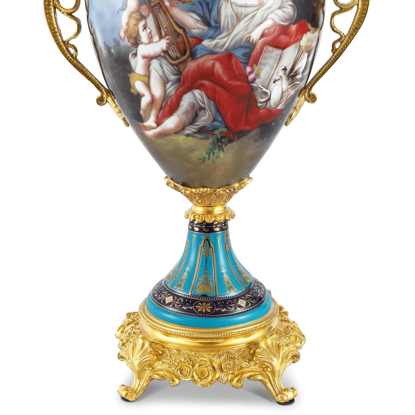 DECOELEVEN ™ Long Neck Vase with Cherub Handles